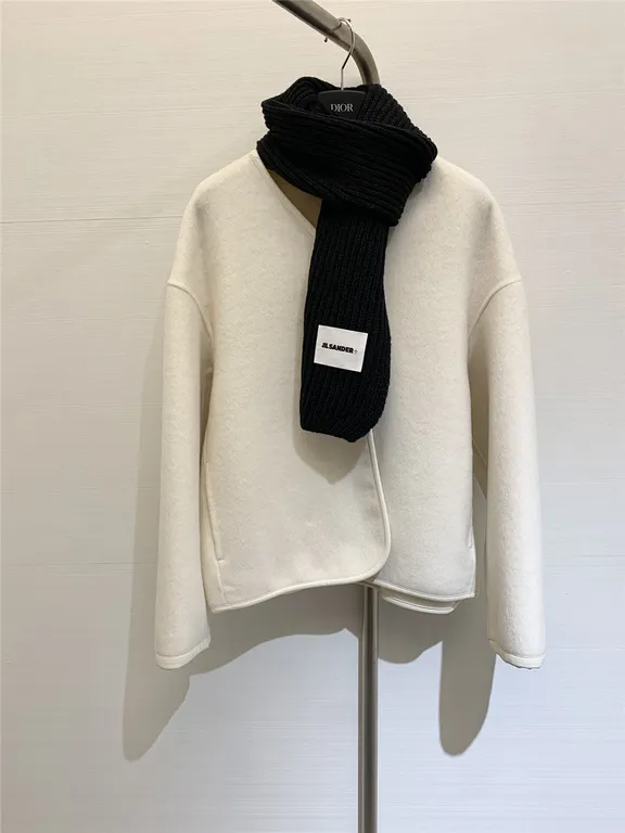 Jil sander scarf wool coat